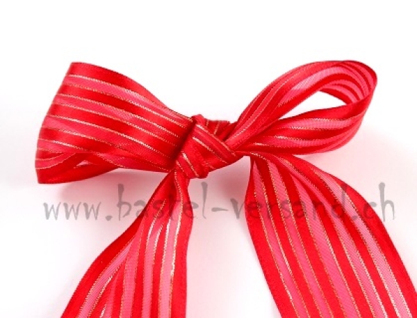 Dekoband 4cm rot gestreift