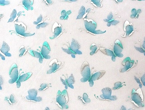Dekostoff Schmetterlinge türkis