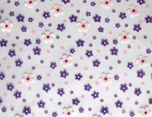 Dekostoff Streublumen lila