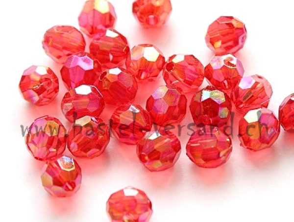 Facettenperle 8mm rot