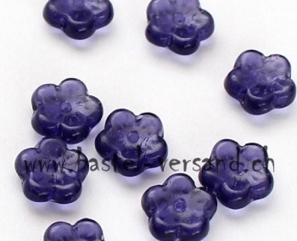Flat Flowers 8 x 3mm tanzanite