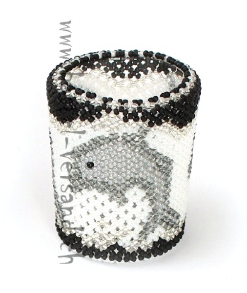 Wattestäbliglas Delfin schwarz