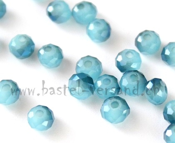 Glasfacetten Rondellen 4mm dunkeltürkis