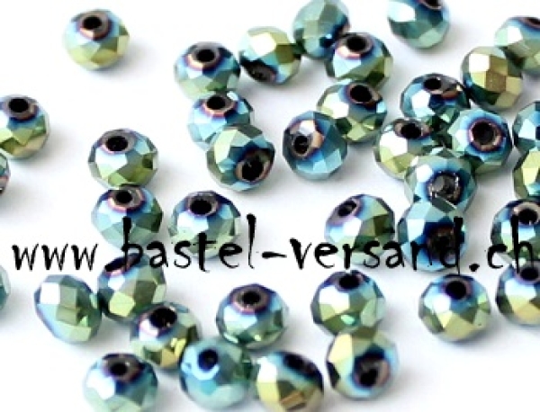 Glasfacetten Rondellen 4mm grün