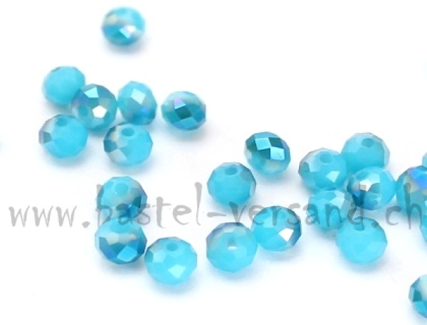 Glasfacetten Rondellen 4mm hellblau