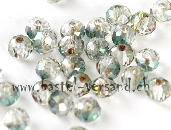 Glasfacetten Rondellen 4mm smaragd AB