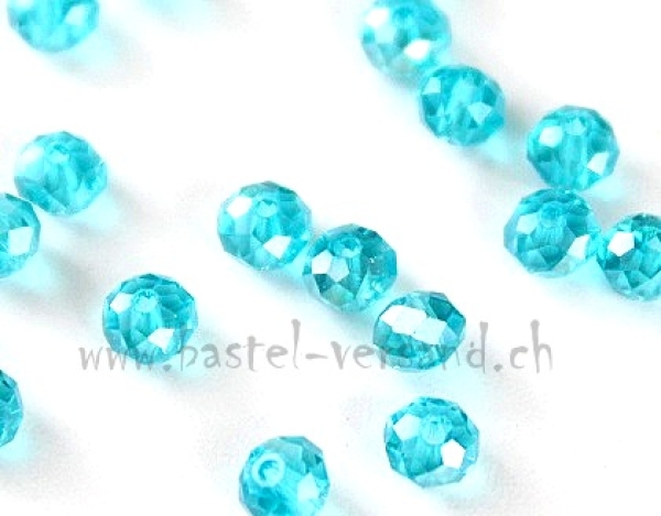 Glasfacetten Rondellen 4mm türkis