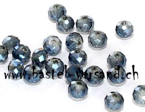 Glasfacetten Rondellen 6mm dunkelblau