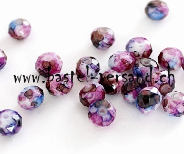Glasfacetten Rondellen 8mm pink/blau