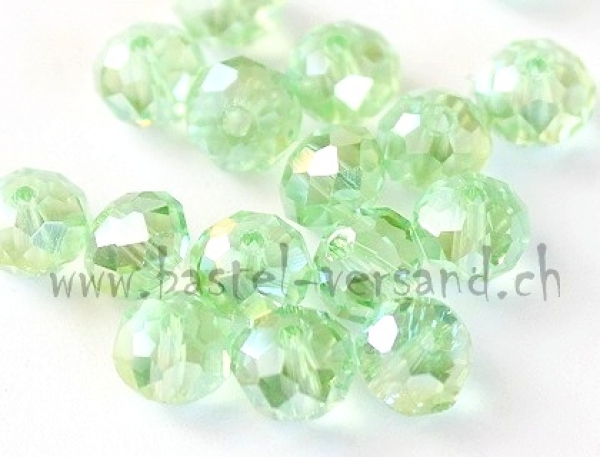 Glasfacetten Rondellen (AB) 6mm zartgrün