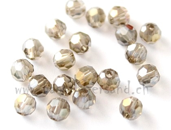 Glasfacettenperle 4mm grau AB