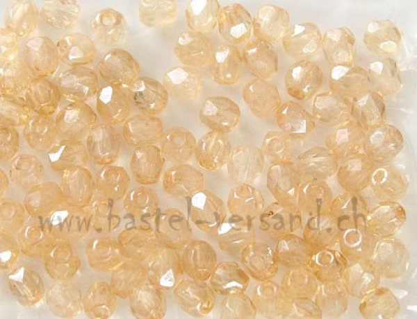 Glasfacettenperle 4mm honig