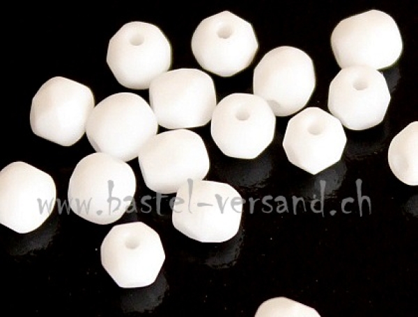 Glasfacettenperle 4mm weiss