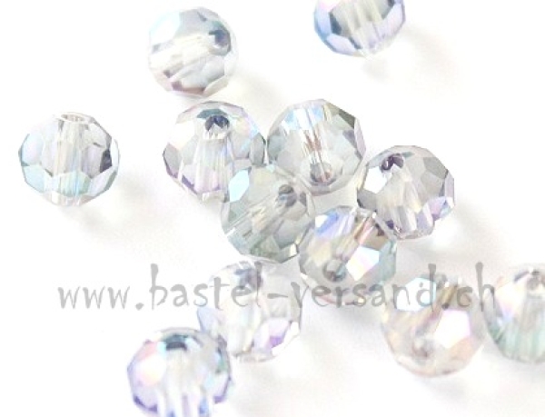 Glasfacettenperle 6mm grau AB