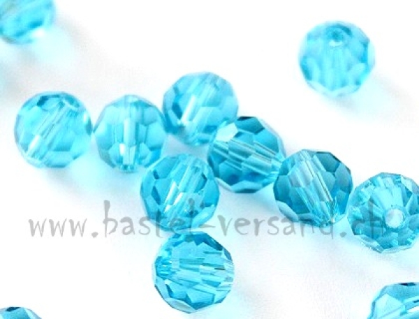 Glasfacettenperle 6mm hellblau