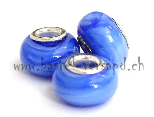 Glasperle 14mm blau