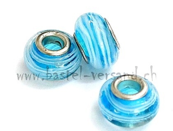 Glasperle 14mm blau