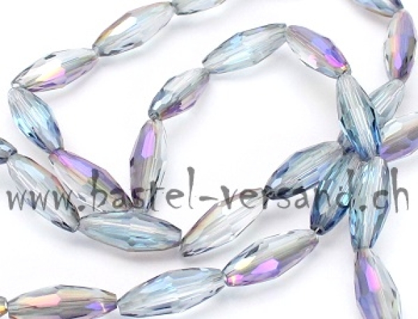 Glasperle 17 x 8mm lila transparent