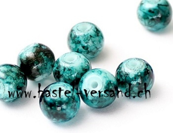 Glasperle 8mm grün marmoriert