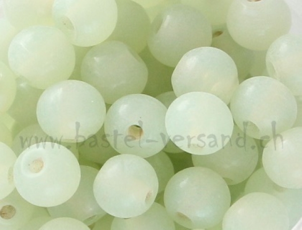 Glasperle 6mm pistazie matt