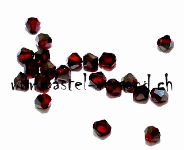 Glasperle Doppelkegel 4mm dunkelrot