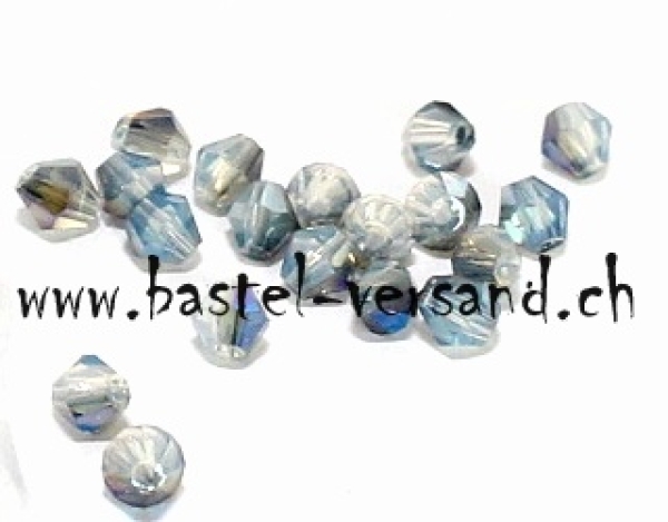 Glasperle Doppelkegel 4mm hellblau