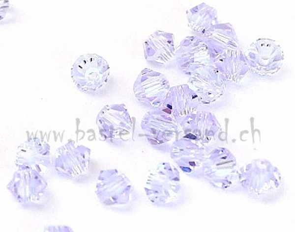 Glasperle Doppelkegel 4mm lila