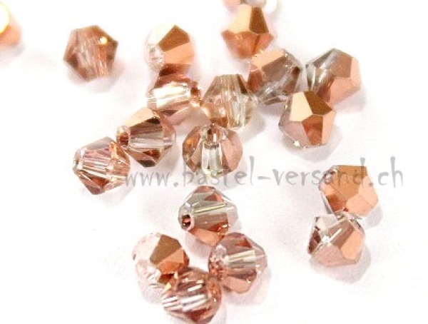 Glasperle Doppelkegel 3mm kupfer