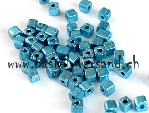 Glaswürfeli 4 x 3mm blau