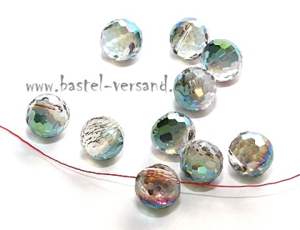 Glasschliffperle 8mm dunkelgrün (AB)