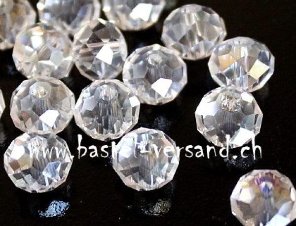 Glasfacetten Rondellen 8mm kristall