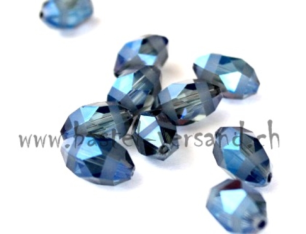 Glasschliffperle Olive 12 x 8mm montan AB