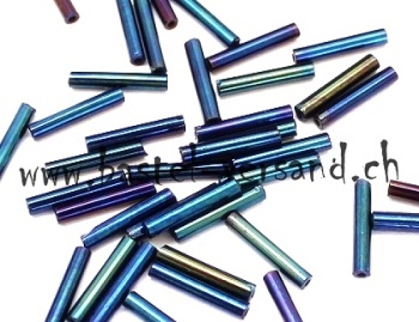 Glasstifte 12mm dunkelblau iriserend