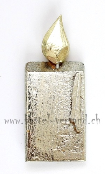 Holzkerze silber