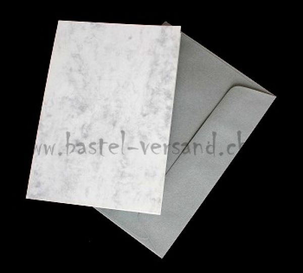 Doppelkarte marmor mit Couvert