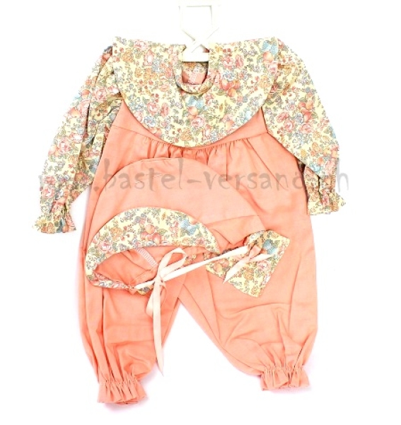 Puppenoverall mit Hut für 50cm Puppe