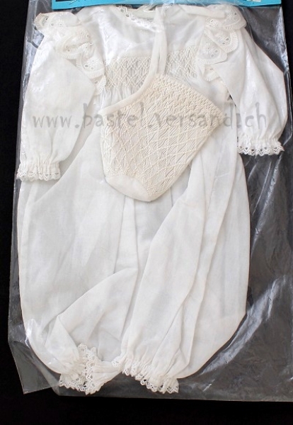 Puppenoverall weiss mit Mütze für 45cm Puppe