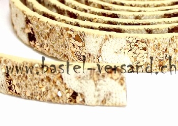 Flachleder 10mm mit Glitter