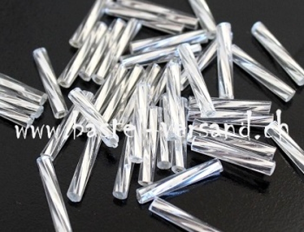 Glasstifte gedreht (twisted) 12mm silber
