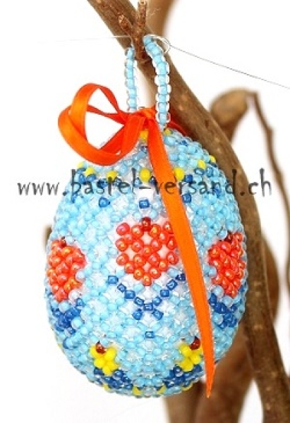 Perlenei ca. 5cm blau