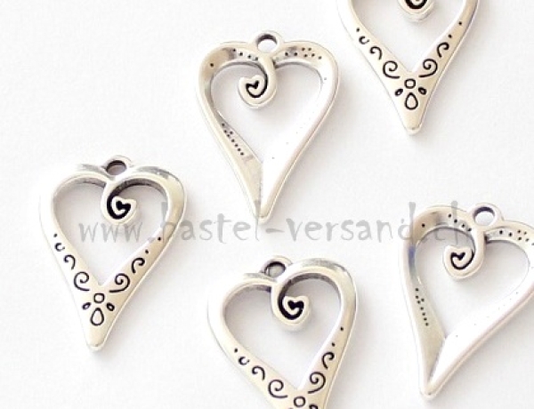 Herzanhänger silberfarbig (1Stk.)