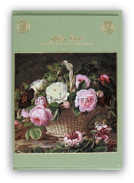 Karte A5  "Rosenkorb" Alles Gute
