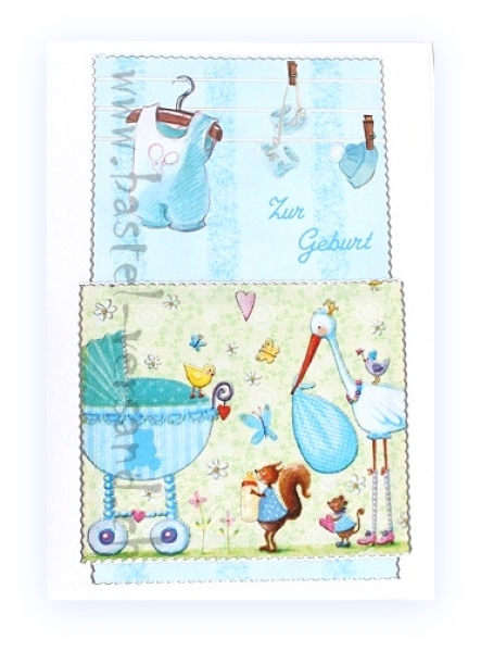 Karte "Kinderwagen" zur Geburt