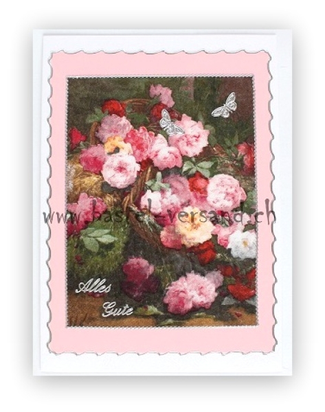 Karte A5  "Rosenstrauss" Alles Gute
