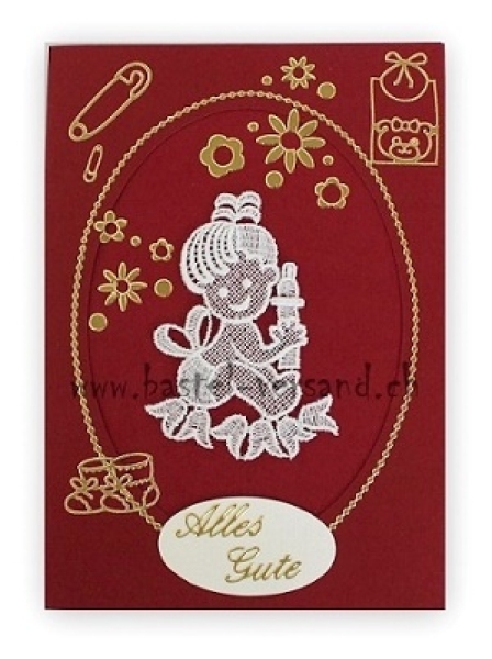 Karte  "Bebé mit Schoppen" Alles Gute