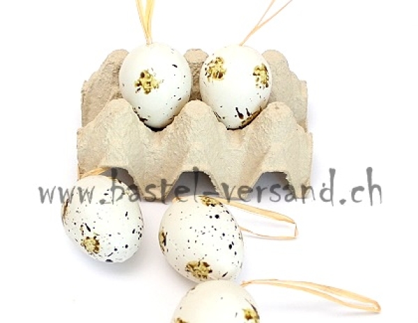 Kunststoffei gespränkelt weiss 5cm