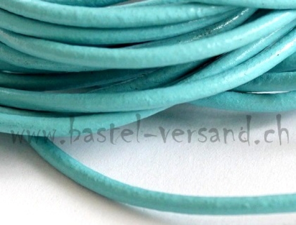 Lederband rund 3mm türkis