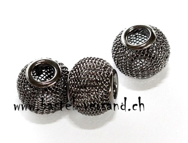 Metall Netzperle 12mm anthrazit