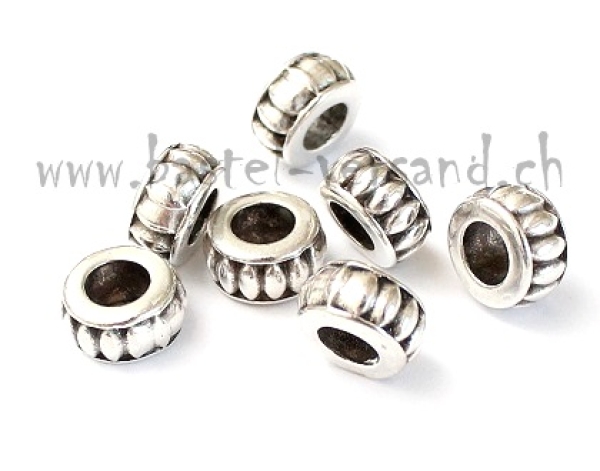 Metallperle Ring gerillt