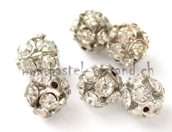 Metallperle 10mm mit Strass